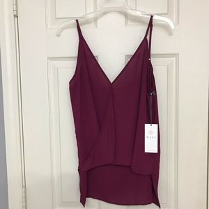 WAYF Strappy Magenta Camisole 100% Polyester Sz SM